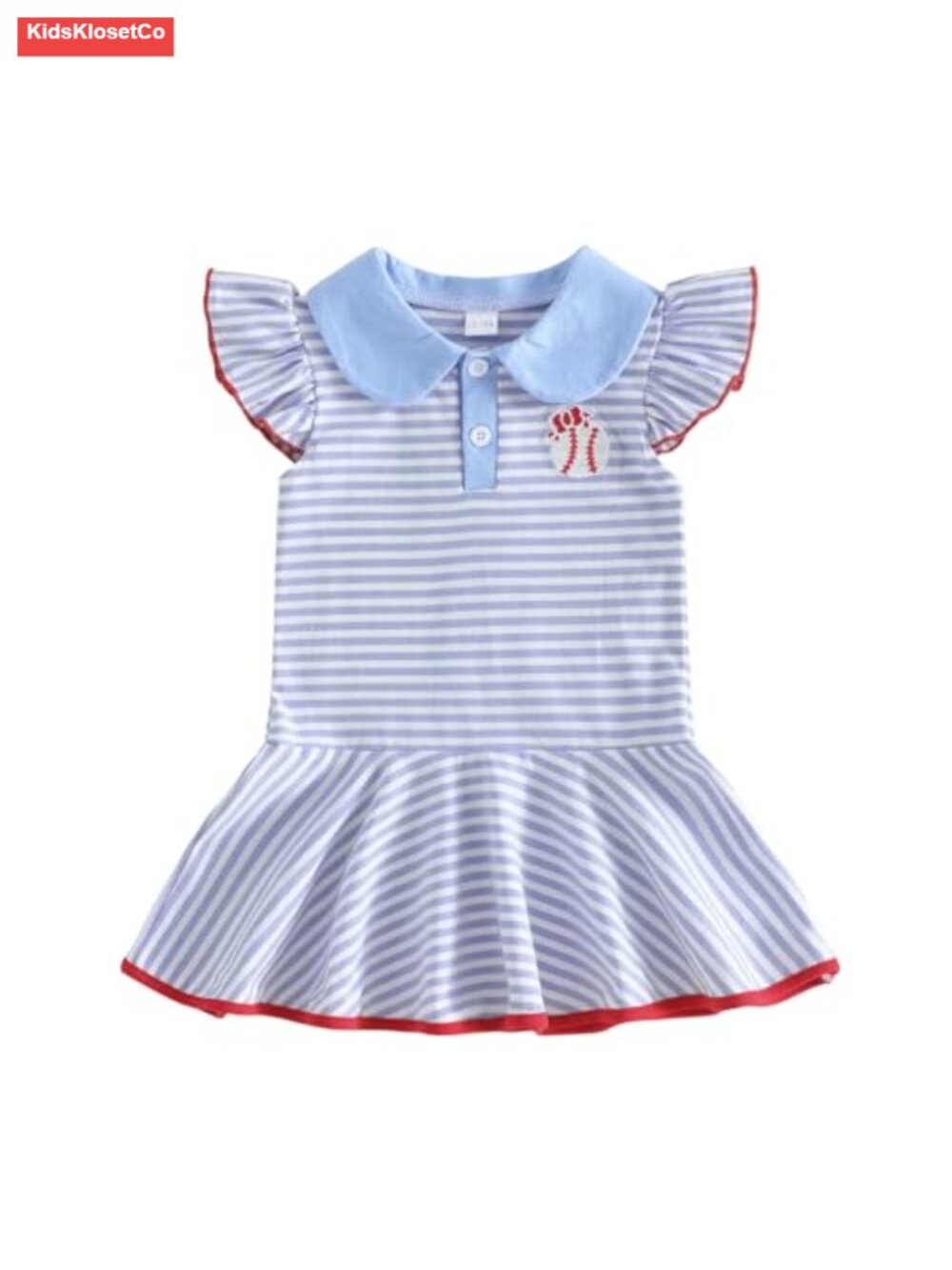Toddler Baby Girl Sleeveless Cotton Dress with Collar Button